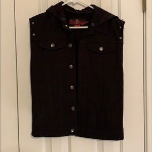 Royal Bones Black Moto Vest Gothic Grunge Spikes